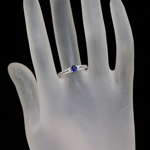 Pt950 ロイヤルブルーサファイア ダイヤモンド リング 0.31ct D0.21ct