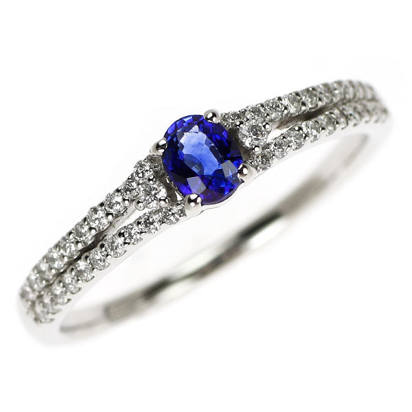 Pt950 ロイヤルブルーサファイア ダイヤモンド リング 0.31ct D0.21ct