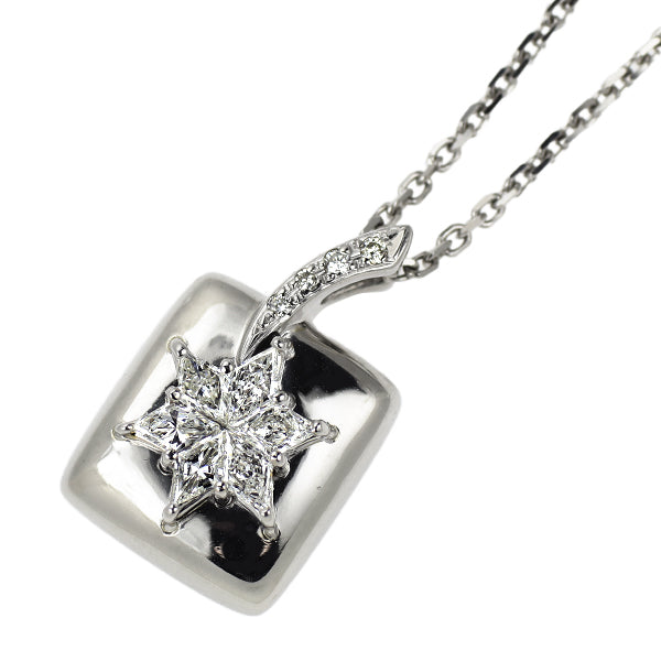 Pt900/Pt850 ダイヤモンド ペンダントネックレス 0.45ct D0.03ct スター 星