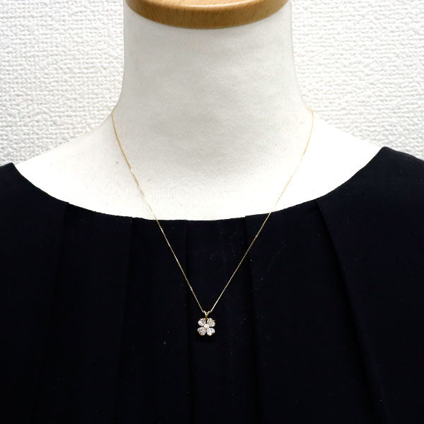 クイーン K18YG ハートシェイプ ダイヤモンド ペンダントネックレス 1.14ct チェーン社外