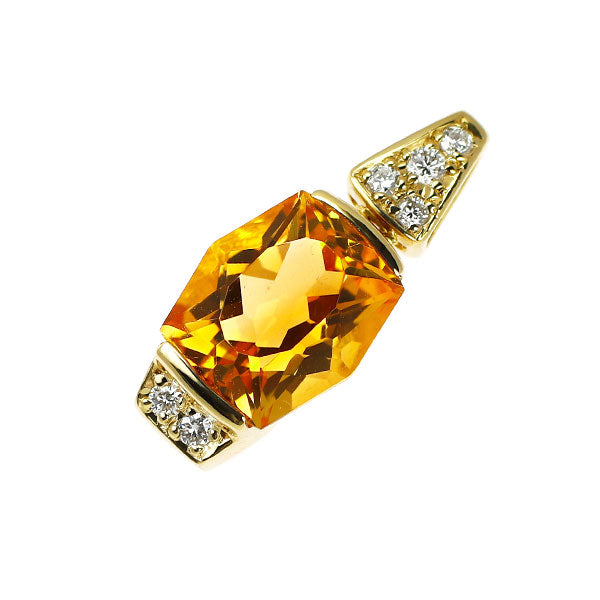 ベリテ K18YG シトリン ダイヤモンド ペンダントトップ 2.30ct D0.08ct