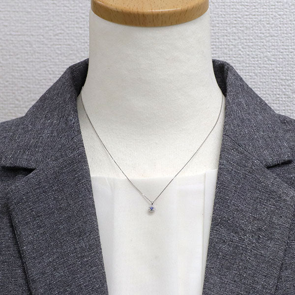 希少 Pt950/ Pt850 ベニトアイト ダイヤモンド ペンダントネックレス 0.06ct D0.07ct