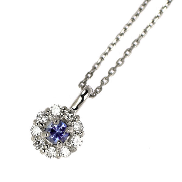 希少 Pt950/ Pt850 ベニトアイト ダイヤモンド ペンダントネックレス 0.06ct D0.07ct