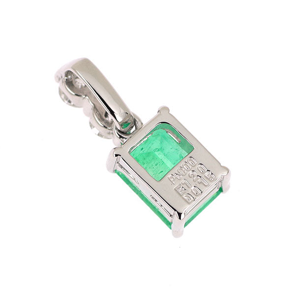 Pt900 エメラルド ダイヤモンド ペンダントトップ 1.20ct D0.15ct