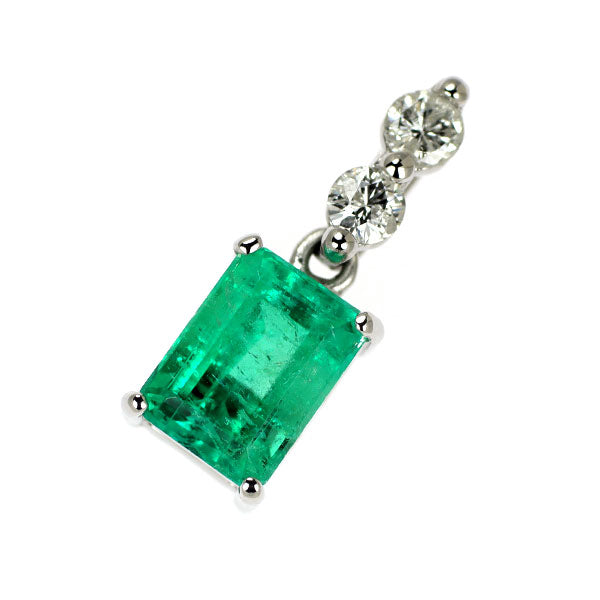Pt900 エメラルド ダイヤモンド ペンダントトップ 1.20ct D0.15ct