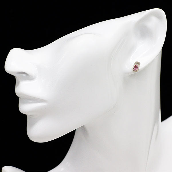 新品 K18YG ピンクサファイア ダイヤモンド ピアス 0.40ct D0.10ct【エスコレ】
