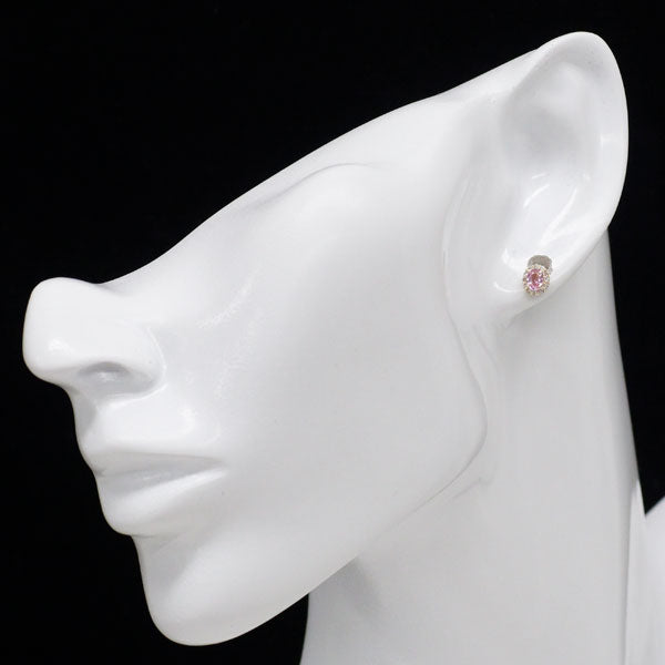 新品 K18YG ピンクサファイア ダイヤモンド ピアス 0.36ct D0.10ct【エスコレ】
