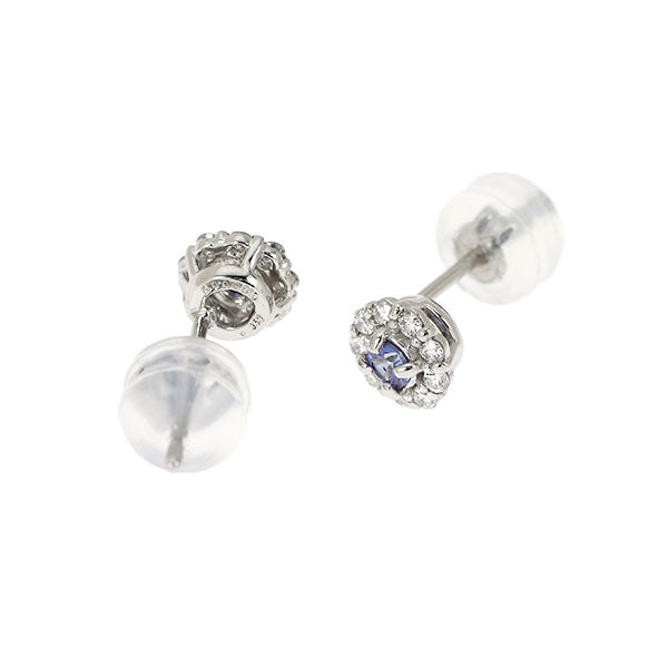 希少 Pt950/ Pt900 ベニトアイト ダイヤモンド ピアス 0.12ct D0.14ct