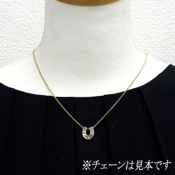 K18YG ダイヤモンド ペンダントトップ 馬蹄