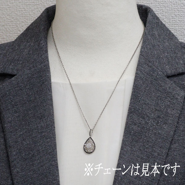 K14WG カラーレス/ブラック ダイヤモンド ペンダントトップ 0.48ct