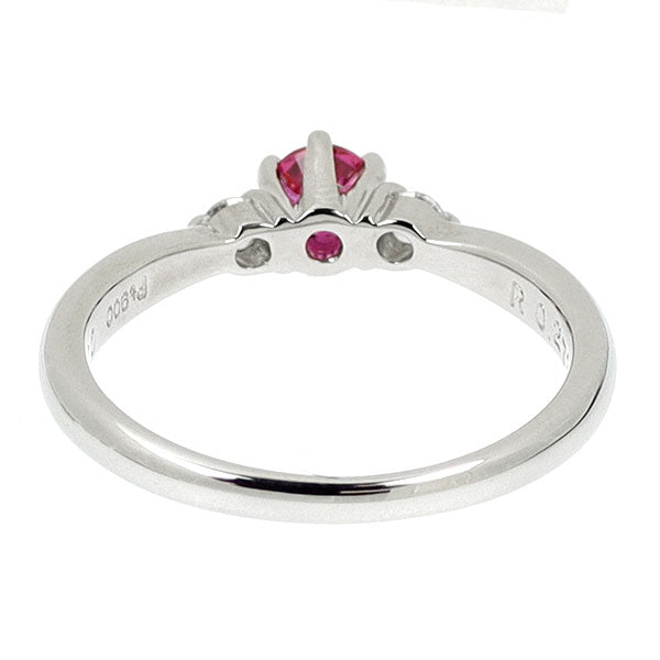 Pt900 ルビー ダイヤモンド リング 0.273ct D0.08ct