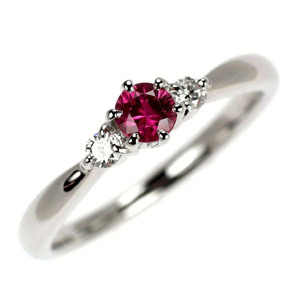 Pt900 ルビー ダイヤモンド リング 0.273ct D0.08ct