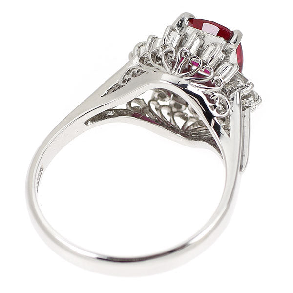Pt900 ルビー ダイヤモンド リング 1.19ct D0.38ct