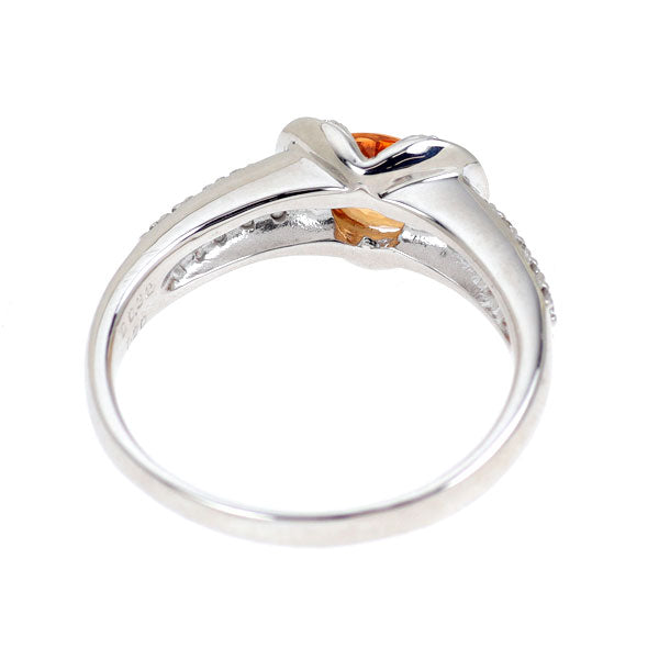 K18WG ガーネット ダイヤモンド リング 1.20ct D0.32ct