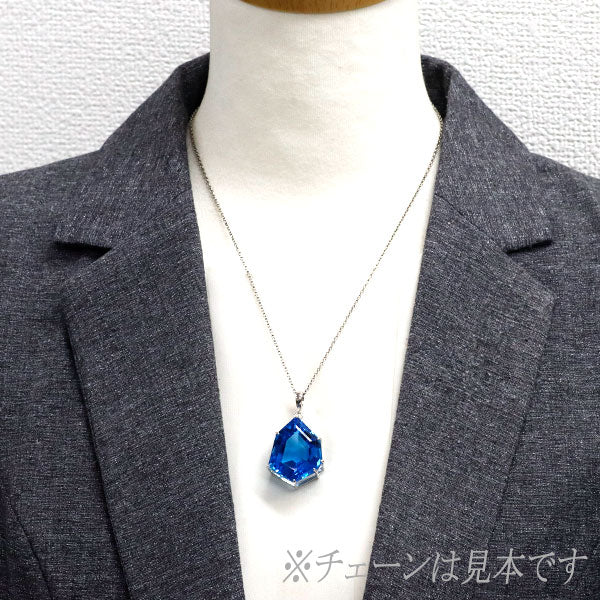 K18WG/K14WG ブルートパーズ ペンダントトップ 60.74ct