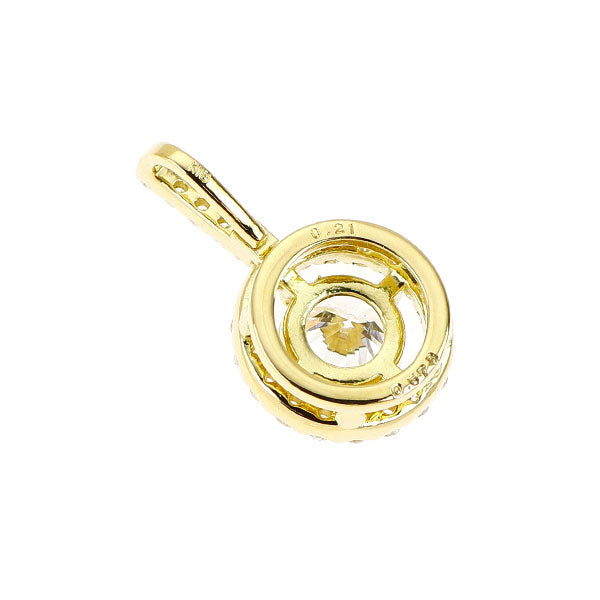 新品 K18YG ダイヤモンド ペンダントトップ 0.578ct E VS2 G D0.21ct【エスコレ】