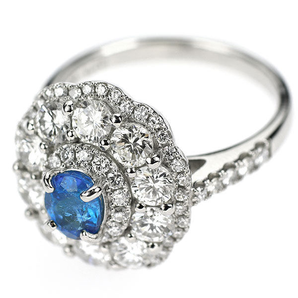 新品 Pt900 ブラジル産非加熱BLUE パライバトルマリン ダイヤモンド リング 0.65ct D1.84ct エイトリータ【エスコレ】