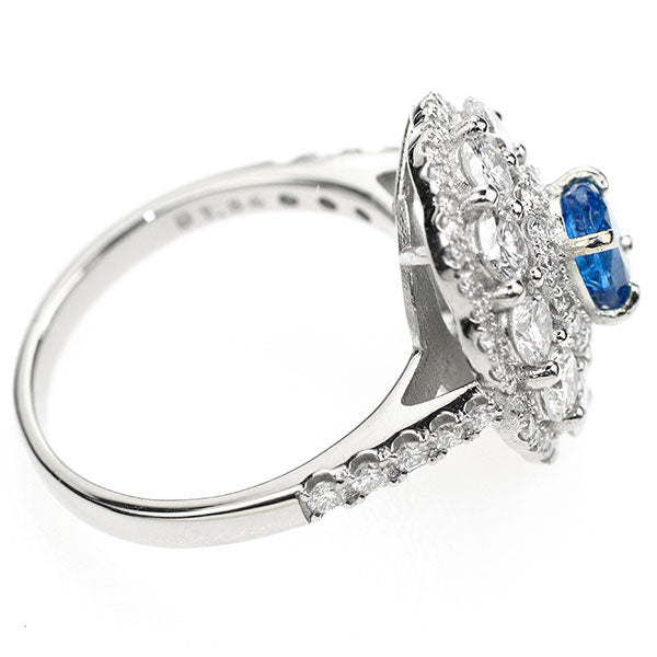 新品 Pt900 ブラジル産非加熱BLUE パライバトルマリン ダイヤモンド リング 0.65ct D1.84ct エイトリータ【エスコレ】