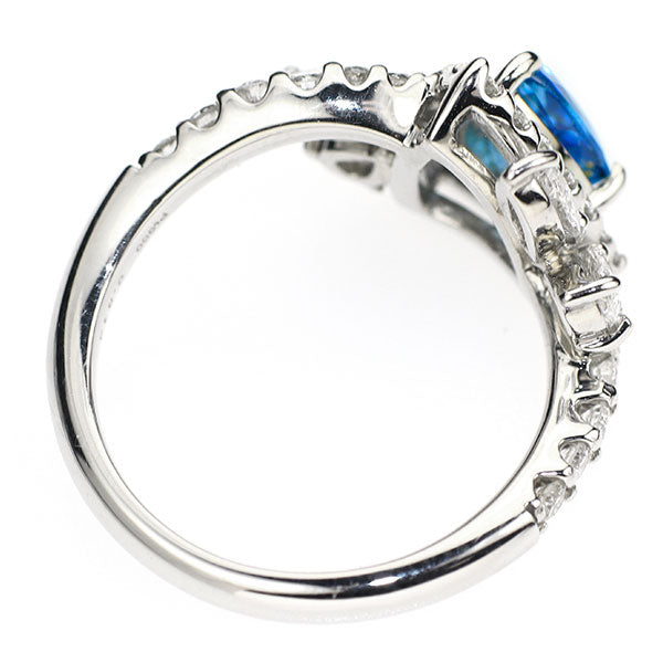 新品 Pt900 ブラジル産非加熱BLUE パライバトルマリン ダイヤモンド リング 0.813ct D0.94ct エイトリータ【エスコレ】
