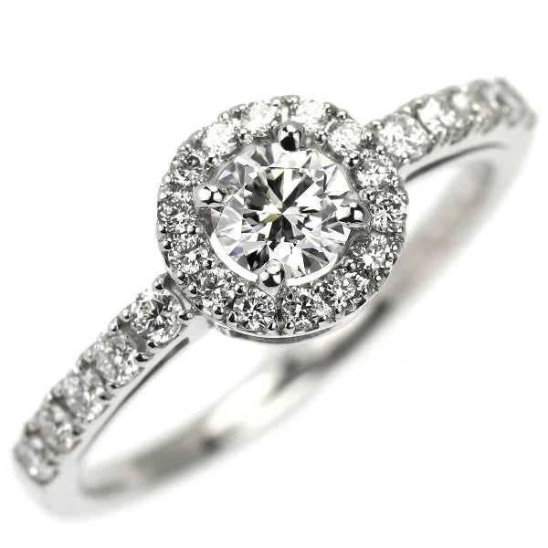 新品 Pt950 最高級品質ダイヤモンド リング 0.32ct D FL 3EX D0.35ct【エスコレ】