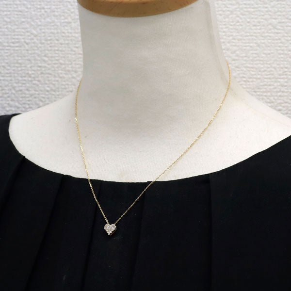 ヴァンドーム青山 K18YG ダイヤモンド ペンダントネックレス 0.30ct ハート