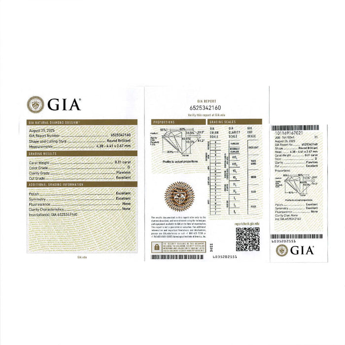 新品 Pt950 GIA鑑定書付 最高級品質 ダイヤモンド リング 0.31ct D FL 3EX D0.35ct 【エスコレ】