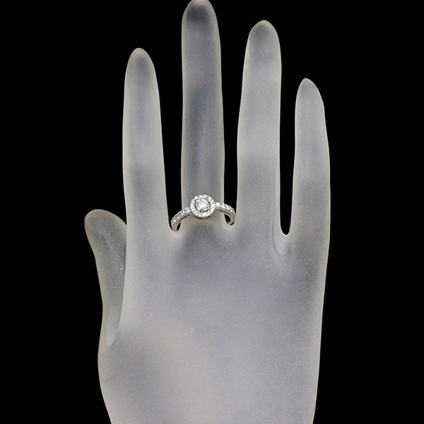 新品 Pt950 GIA鑑定書付 最高級品質 ダイヤモンド  リング 0.31ct D FL 3EX D0.35ct 【エスコレ】