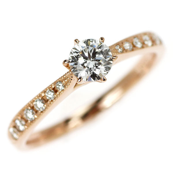 K18PG ダイヤモンド リング 0.33ct E SI2 EX D0.11ct — セルビー