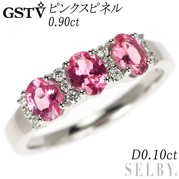 GSTV Pt950 ピンクスピネル ダイヤモンド リング 0.90ct D0.10ct