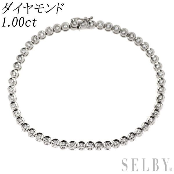 Pt850 ダイヤモンド ブレスレット 1.00ct テニス