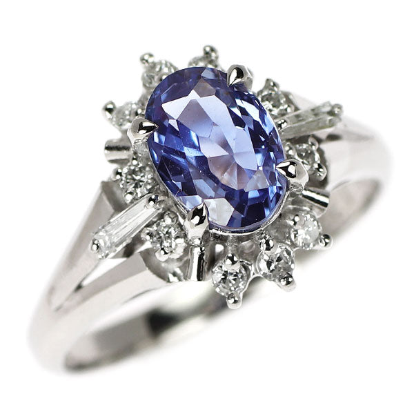 Pt900 通常加熱サファイア ダイヤモンド リング 1.33ct D0.24ct