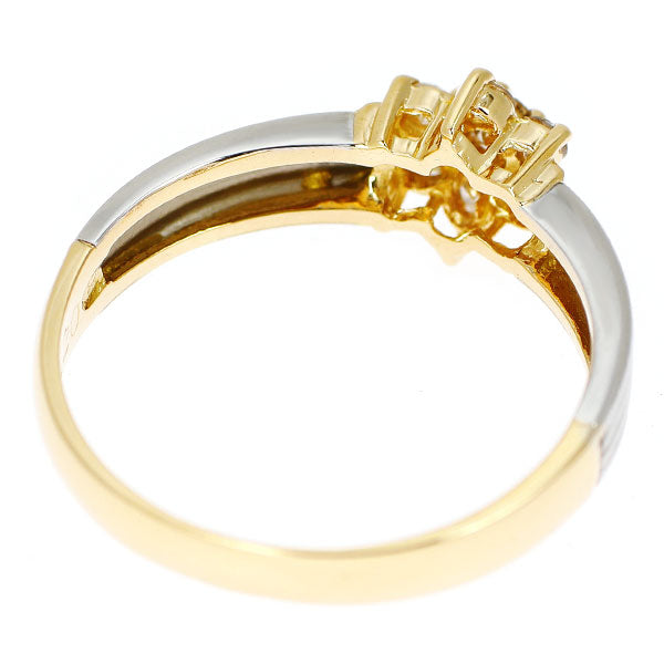 Pt900/ K18YG ダイヤモンド リング 0.20ct フラワー