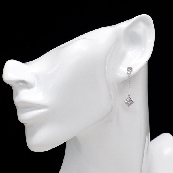 Pt900 プリンセスカット ダイヤモンド ピアス 0.257ct D0.24ct