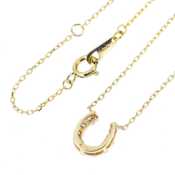 K10YG ダイヤモンド ペンダントネックレス 0.19ct 馬蹄