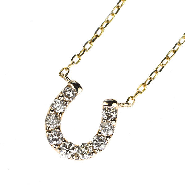K10YG ダイヤモンド ペンダントネックレス 0.19ct 馬蹄