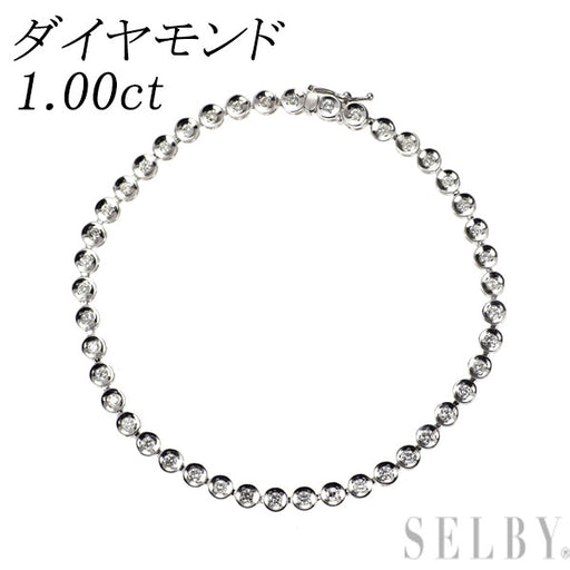 K14WG ダイヤモンド テニス ブレスレット 1.00ct — セルビーオンライン