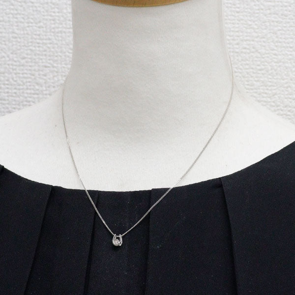 K14WG ダイヤモンド ペンダントネックレス 0.05ct 馬蹄