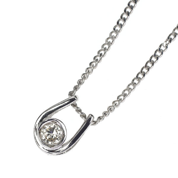 K14WG ダイヤモンド ペンダントネックレス 0.05ct 馬蹄