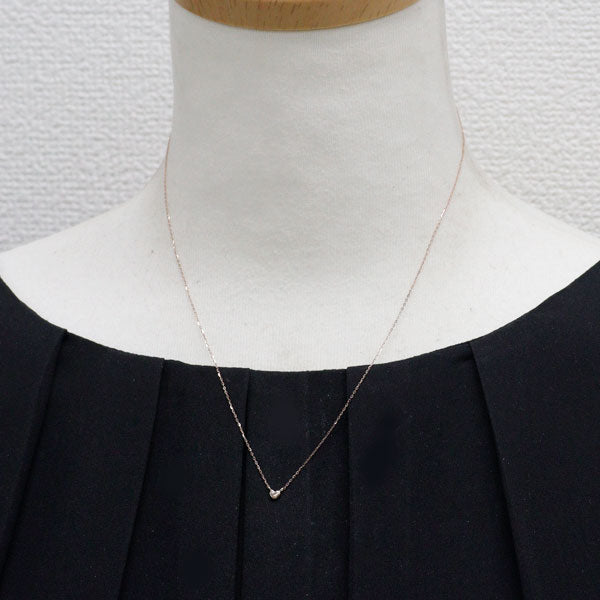 エテ/ete K10PG ダイヤモンド ペンダントネックレス ハート