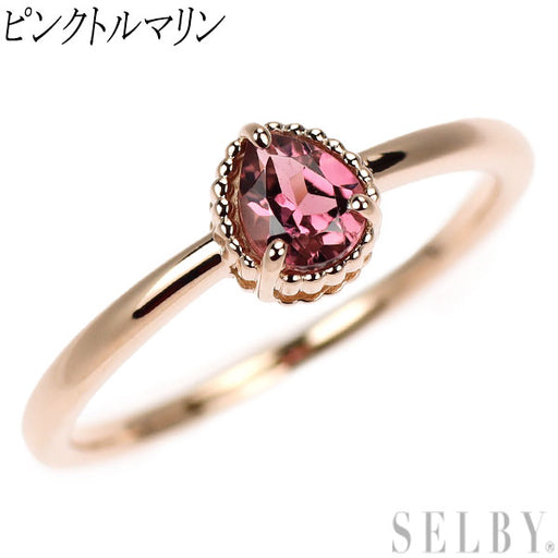 K10PG ペアシェイプ ピンクトルマリン リング — セルビーオンラインストア