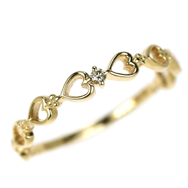 K10YG ダイヤモンド リング ハート