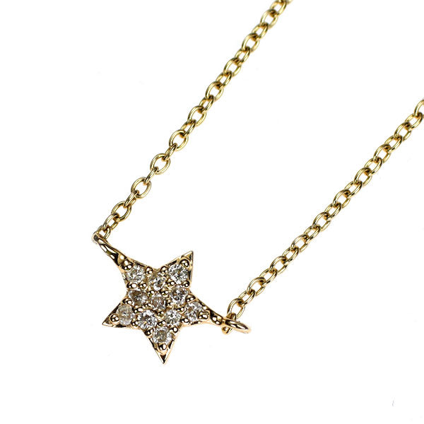 K10YG ダイヤモンド ペンダントネックレス 星 スター