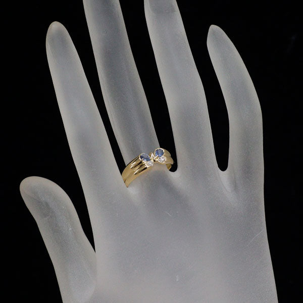K18YG サファイア ダイヤモンド リング D0.08ct 蝶