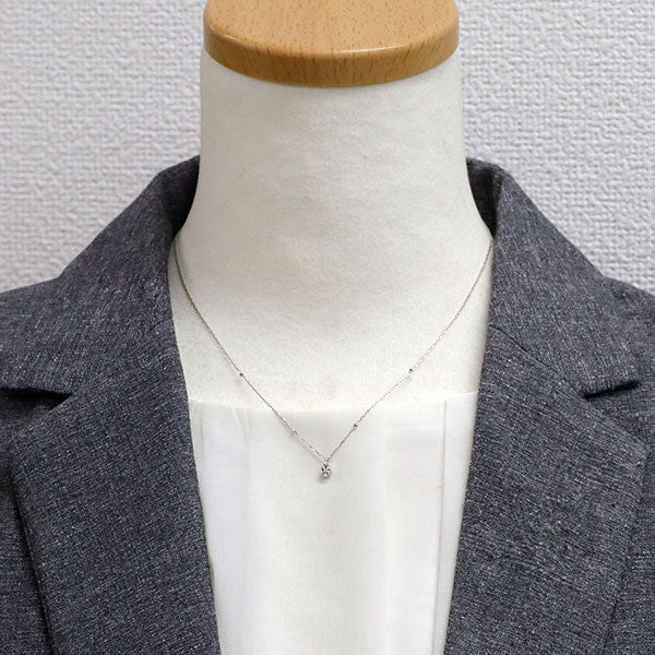 フェスタリア K18WG ダイヤモンド ペンダントネックレス 0.03ct