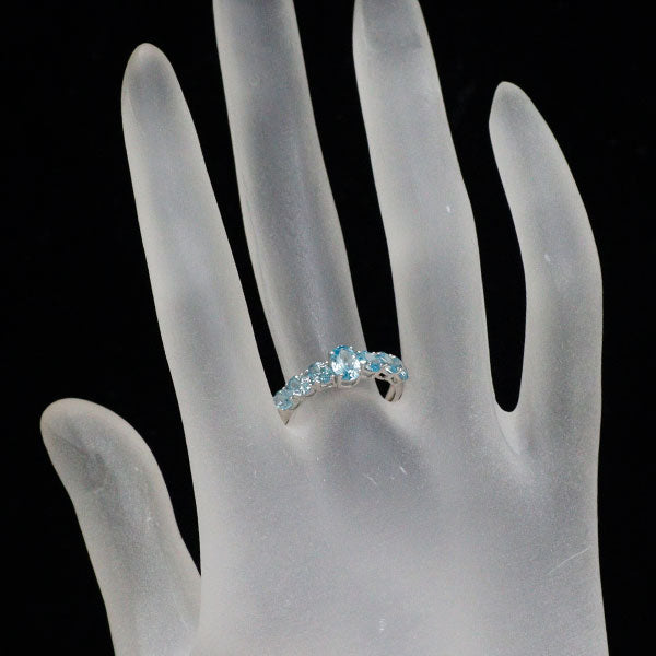K18WG ブルージルコン リング 1.90ct