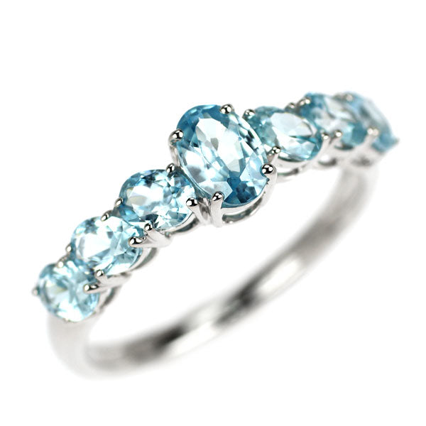 K18WG ブルージルコン リング 1.90ct