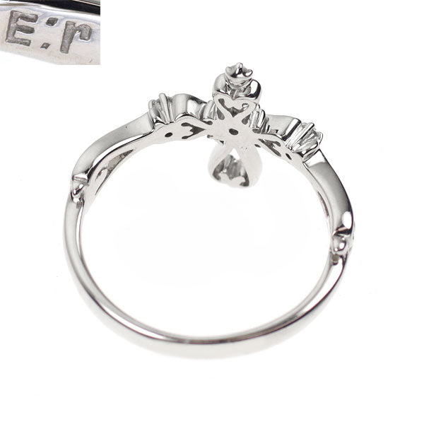 E:r/エール K18WG ダイヤモンド リング 0.06ct エールクロワ クロス