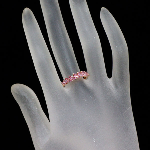 K18PG マーキス ピンクサファイア リング 0.80ct