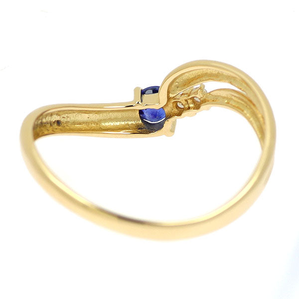 K18YG サファイア ダイヤモンド リング D0.02ct