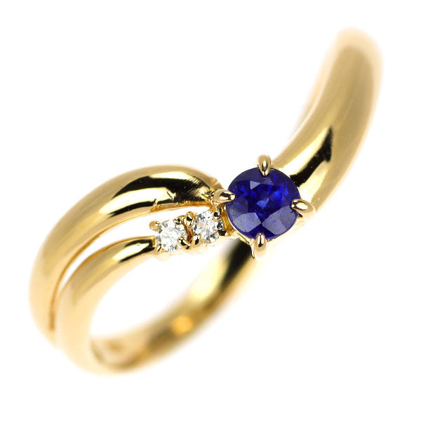 K18YG サファイア ダイヤモンド リング D0.02ct